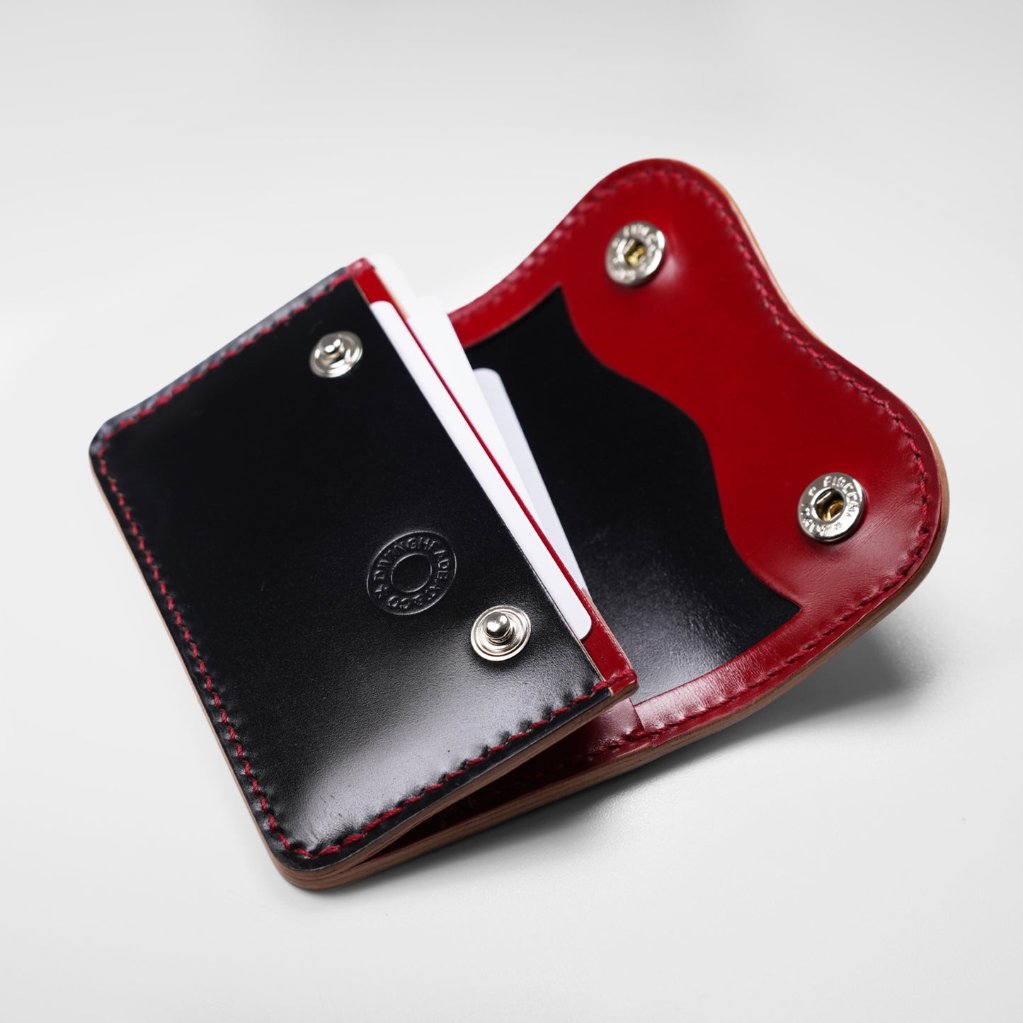 Effects Bakery ベーグル コードバンミニ財布11075(ブラック/レッドリバース赤ステッチ)