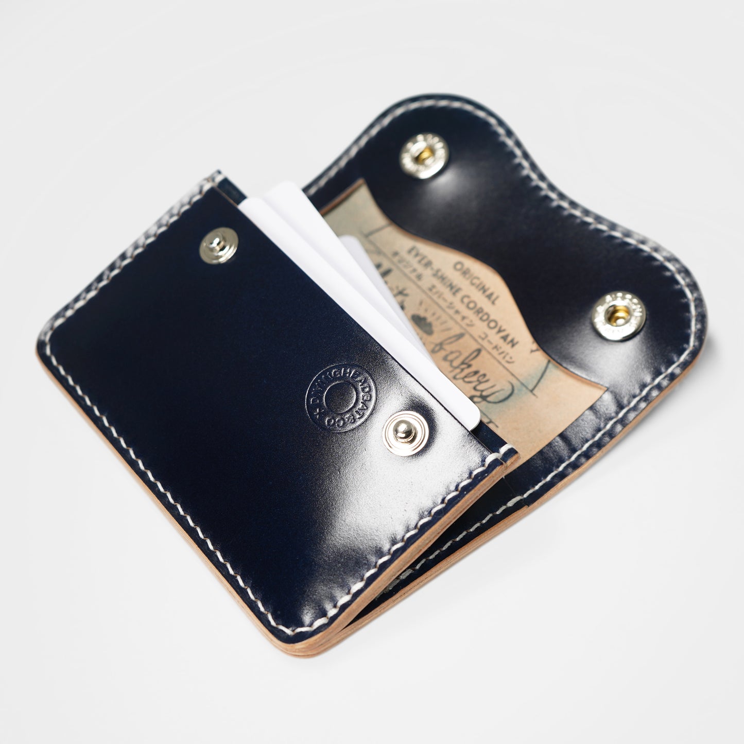 Effects Bakery ベーグル コードバンミニ財布11075(ネイビー白ステッチ)