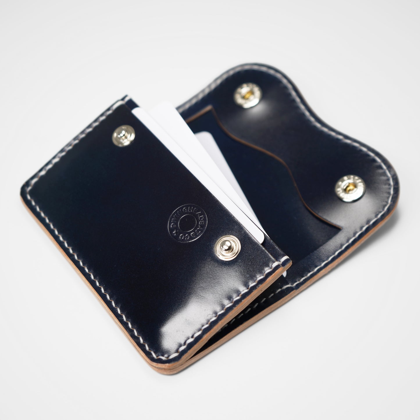 Effects Bakery ベーグル コードバンミニ財布11075(ネイビーリバース白ステッチ)