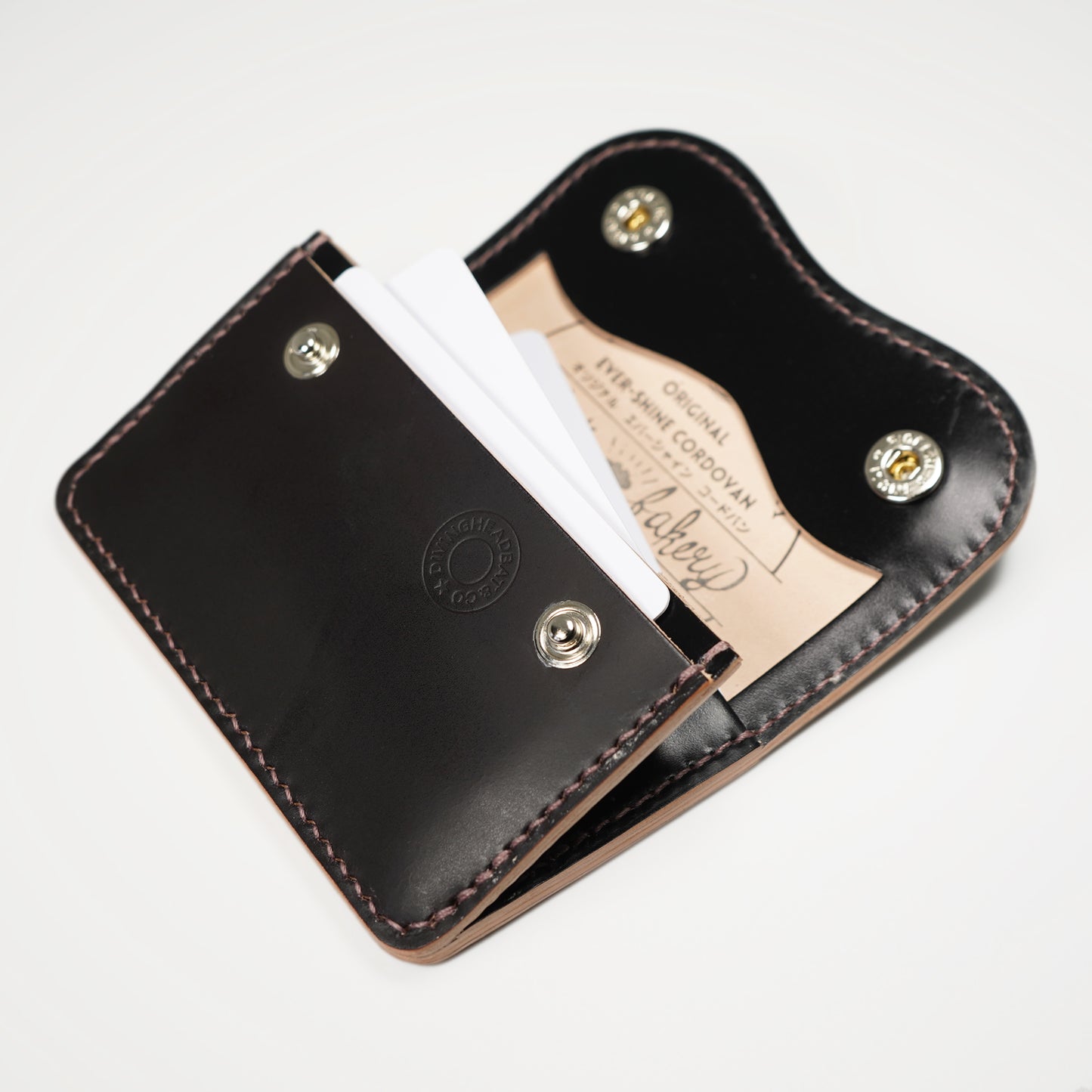 Effects Bakery ベーグル コードバンミニ財布11075(ワインマットブラックライラックステッチ)