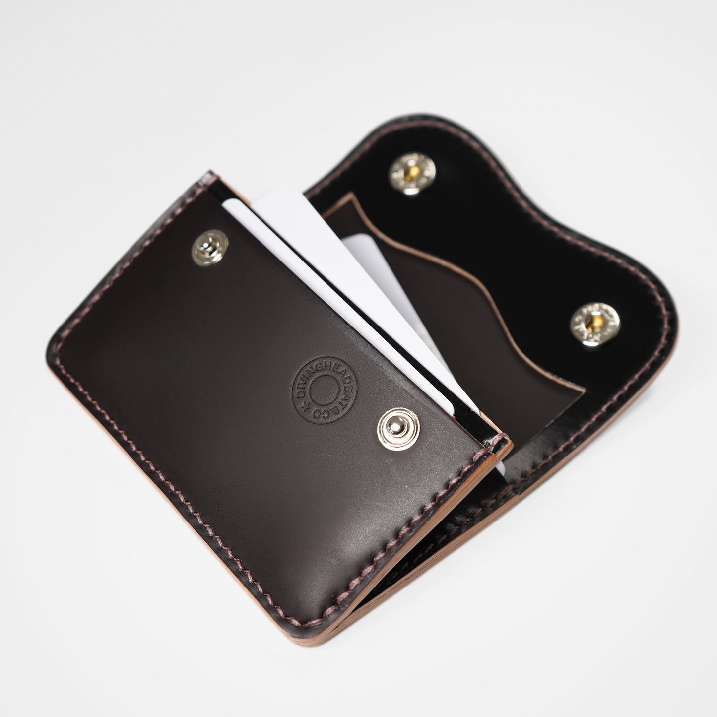 Effects Bakery ベーグル コードバンミニ財布11075(ワインマットブラックリバースライラックステッチ)