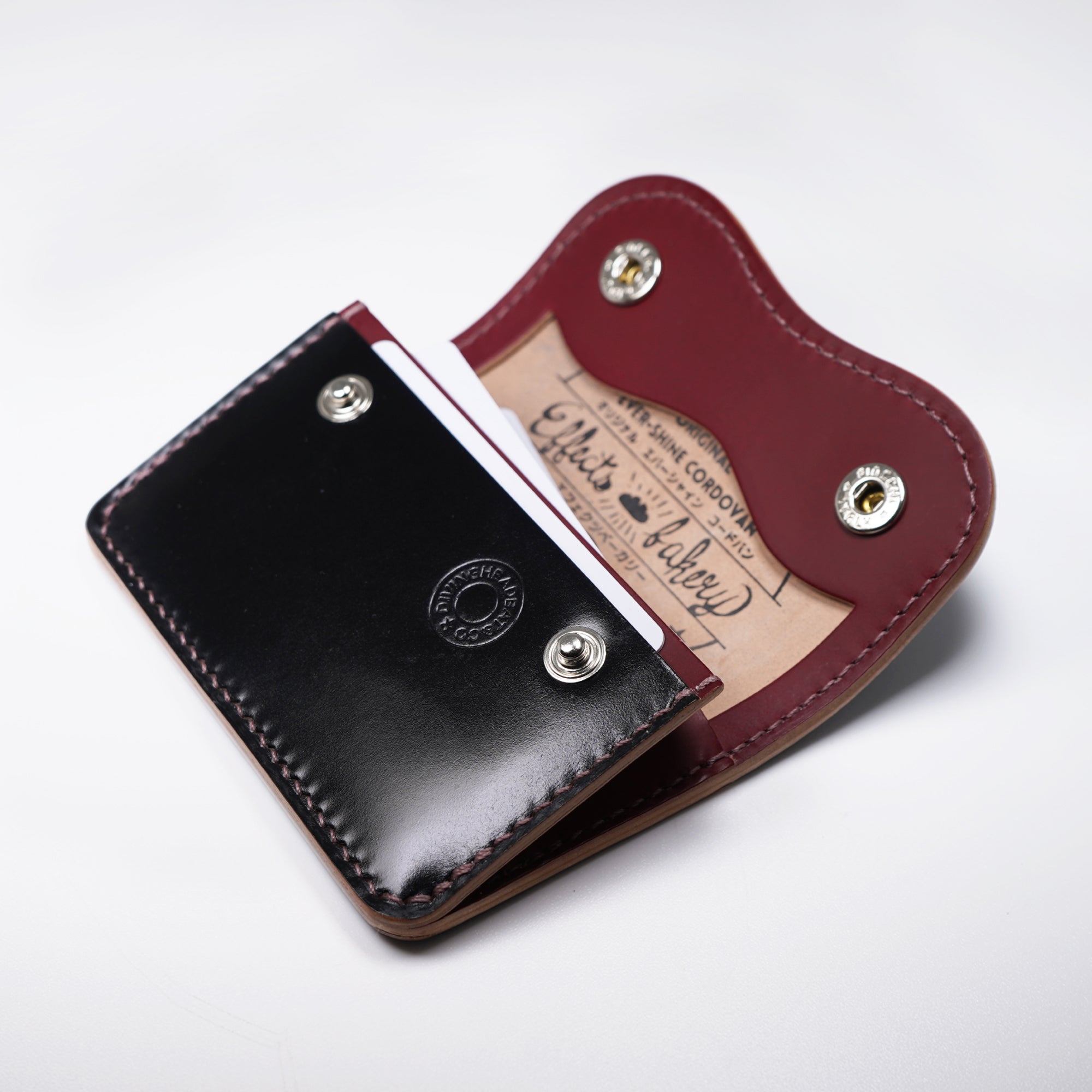 【5月末まで限定値下げ】chiiiibag マイクロウォレット　ダークブラウン Effects Bakery ベーグル コードバンミニ財布11075（ブラック/マット