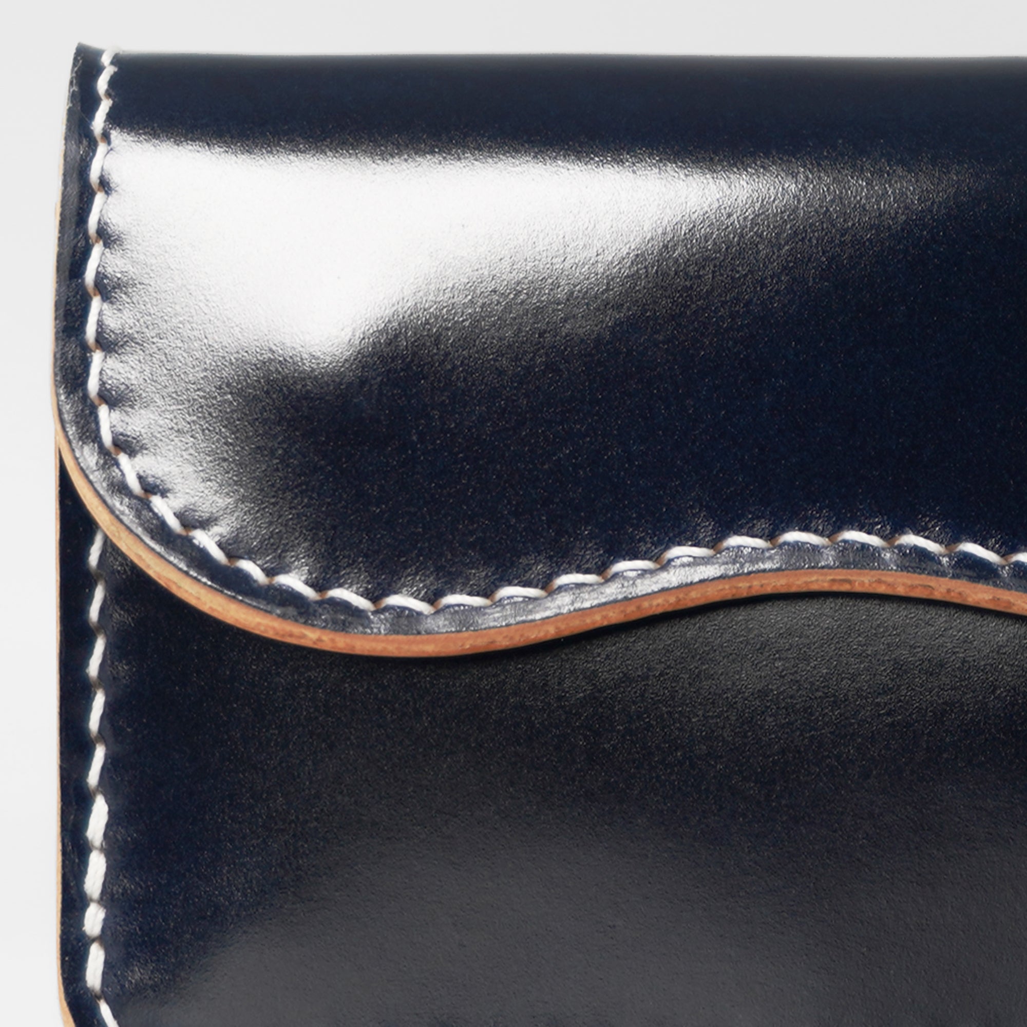 Effects Bakery ベーグル コードバンミニ財布11075（ネイビー白ステッチ）